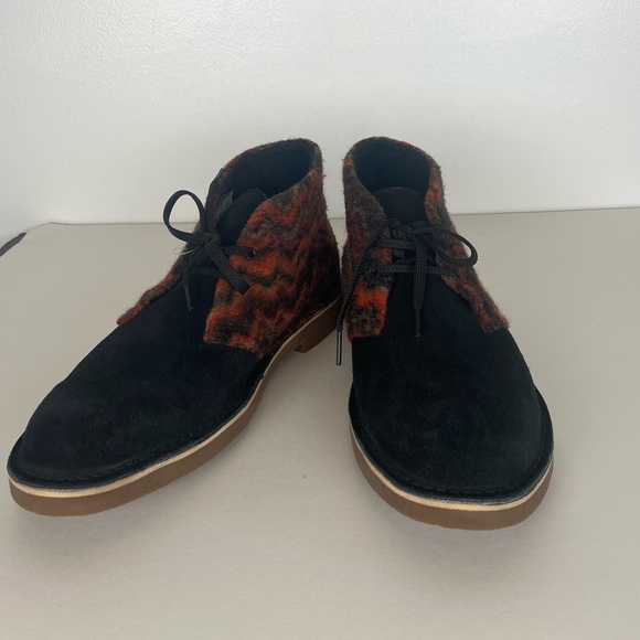 Clarks Men's Bushacre 3 Chukka Boots Size 11 Black Tribal Wool Suede Lace Up - Picture 2 of 10